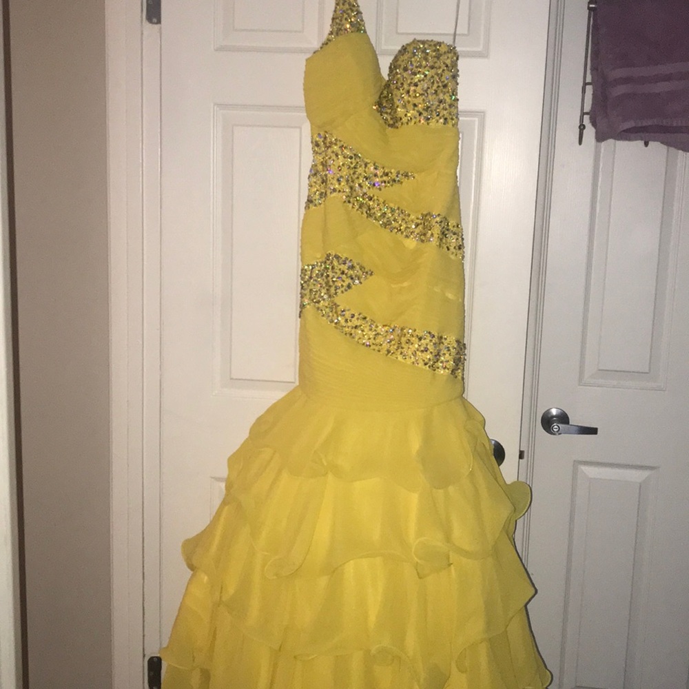 Yellow Tony Bowls pageant dress